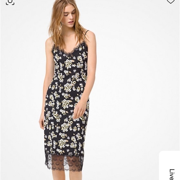 NEW with tags Michael Kors Floral Jersey Slip Dress - Picture 1 of 9